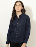 Spread Collar Plain Shirt