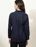 Spread Collar Plain Shirt