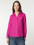 Pure Linen Spread Collar Shirt