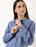 Pure Linen Spread Collar Shirt
