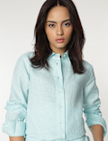 Pure Linen Spread Collar Shirt