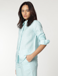 Pure Linen Spread Collar Shirt