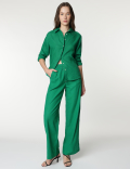 Pure Linen Spread Collar Shirt