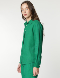 Pure Linen Spread Collar Shirt