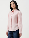 Pure Linen Spread Collar Shirt
