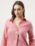 Pure Linen Spread Collar Shirt