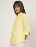 Pure Linen Spread Collar Shirt