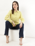 Pure Linen Spread Collar Shirt