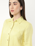 Pure Linen Spread Collar Shirt