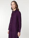 Pure Linen Spread Collar Shirt