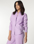 Pure Linen Spread Collar Shirt
