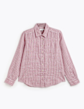 Pure Linen Plain Spread Collar Shirt