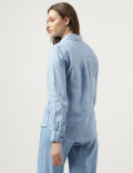 Pure Linen Spread Collar Shirt