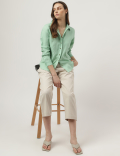 Pure Linen Spread Collar Shirt