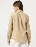 Pure Linen Spread Collar Shirt