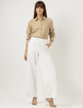 Pure Linen Spread Collar Shirt