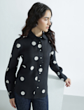 Pure Linen Plain Spread Collar Shirt