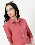 Pure Linen Spread Collar Shirt