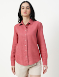 Pure Linen Spread Collar Shirt