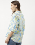 Pure Linen Floral Print Full Sleeve Shirt