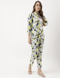 Pure Linen Abstract Print Full Sleeve Shirt