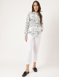 Linen Floral Printed Regular Fit Shirt