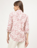 Pure Linen Printed Spread Collar Shirt