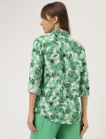 Pure Linen Floral Printed Shirt