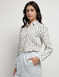 Pure Linen Polka Dots Shirt