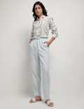 Pure Linen Polka Dots Shirt