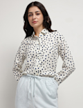 Pure Linen Polka Dots Shirt