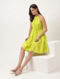 Plain Halter Neck Mini Dress