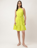 Plain Halter Neck Mini Dress