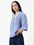 LINEN RICH RELAXED SHORT SLEEVE SHIRT