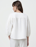 Linen Rich Plain Round Neck Top