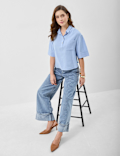 Linen Rich Cropped Shirt