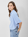 Linen Rich Cropped Shirt