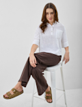 Linen Rich Cropped Shirt