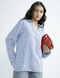 Linen Rich Plain Spread Collar Top