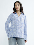 Linen Rich Plain Spread Collar Top