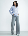Linen Rich Plain Spread Collar Top