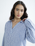 Linen Rich Plain Spread Collar Top