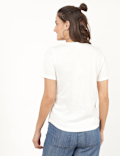 Pure Cotton Embroidery Round Neck Top