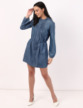 INT High Neck Denim Dress
