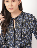 Pure Viscose Printed Round Neck Dress