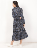 Pure Viscose Printed Round Neck Dress