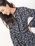 Pure Viscose Printed Round Neck Dress
