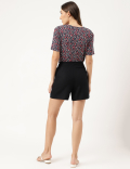 Button Front High Waist Shorts