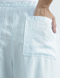 Linen Rich Plain Regular Fit Trousers