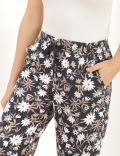 Linen Mix Floral Regular Fit Trouser